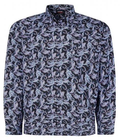 Espionage SH459 Paisley Hosszú ujjú ing tengerészkék/print - Ingek - Ingek 2XL-10XL