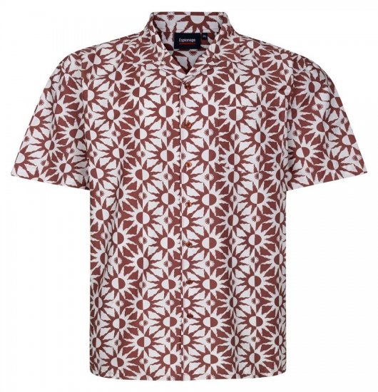 Espionage SH466 Abstract Sun Mintás ing ecru/piros - Ingek - Ingek 2XL-10XL