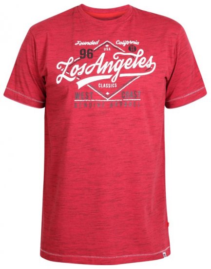 D555 Shelton T-shirt Red - Pólók - Nagyméretű pólók - 2XL-14XL