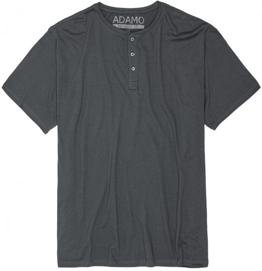 Adamo Silas Regular fit Serafino T-shirt Charcoal - Pólók - Nagyméretű pólók - 2XL-14XL