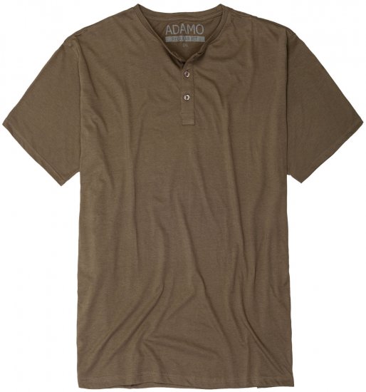 Adamo Silas Regular fit Serafino T-shirt Khaki - Pólók - Nagyméretű pólók - 2XL-14XL