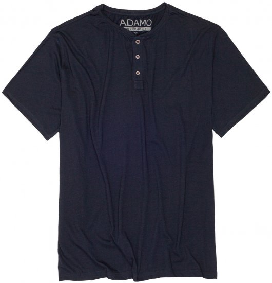Adamo Silas Regular fit Serafino T-shirt Navy - Pólók - Nagyméretű pólók - 2XL-14XL