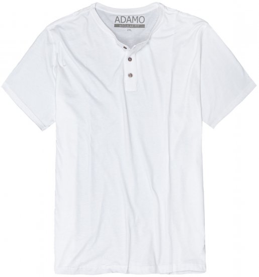 Adamo Silas Regular fit Serafino T-shirt White - Pólók - Nagyméretű pólók - 2XL-14XL