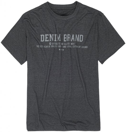 Adamo Simon Regular fit Printed T-shirt Charcoal - Pólók - Nagyméretű pólók - 2XL-14XL