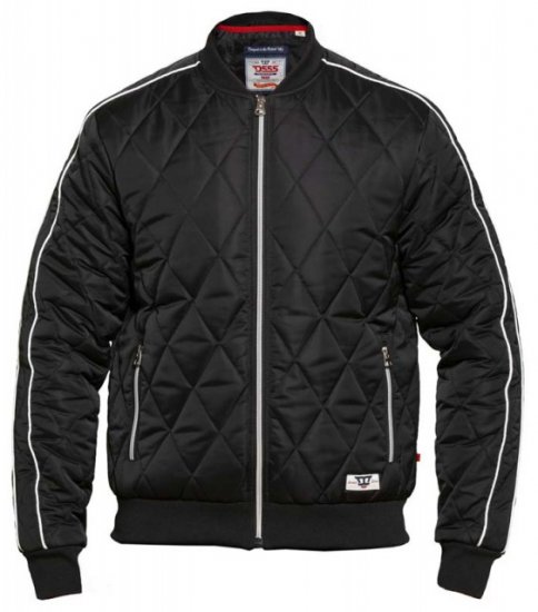 D555 Skipton Quilted Bomber Jacket Black - Kabátok - Nagyméretű Kabátok - 2XL-8XL