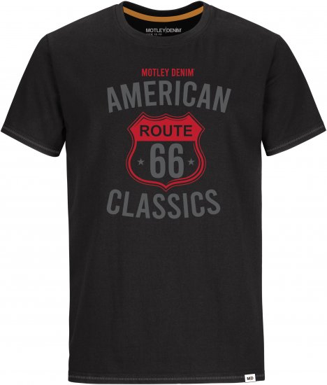 Motley Denim Spalding T-Shirt Black - Pólók - Nagyméretű pólók - 2XL-14XL