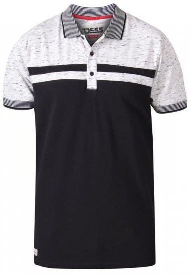 D555 Spider Cut And Sew Jersey Polo Black - Pólóingek - Galléros Pólók 2XL-8XL - Pólóingek 2XL-8XL