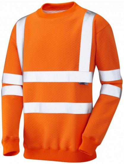 Leo Winkleigh Crew Neck Sweatshirt Hi-Vis Orange - Munkaruha - Nagyméretű Munkaruha 3XL-6XL