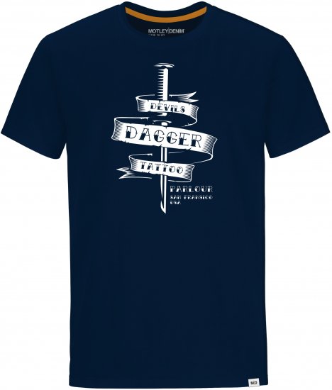 Motley Denim Staton T-shirt Navy - Pólók - Nagyméretű pólók - 2XL-14XL