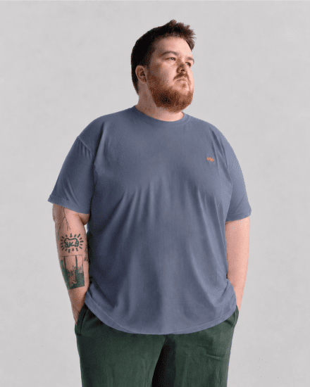 Motley Denim Stockholm T-shirt Light Indigo - Pólók - Nagyméretű pólók - 2XL-14XL