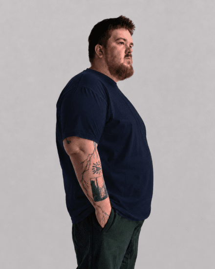 Motley Denim Stockholm T-shirt Navy - Pólók - Nagyméretű pólók - 2XL-14XL