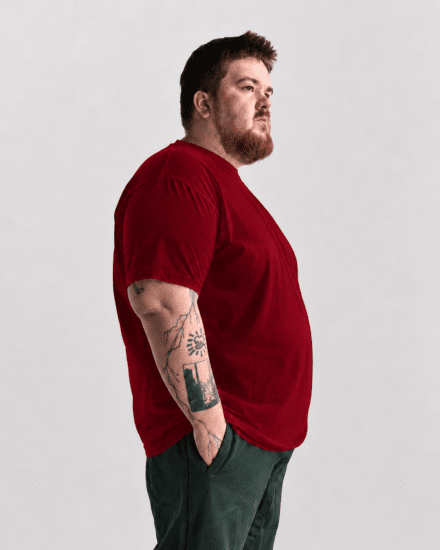 Motley Denim Stockholm T-shirt Red - Pólók - Nagyméretű pólók - 2XL-14XL