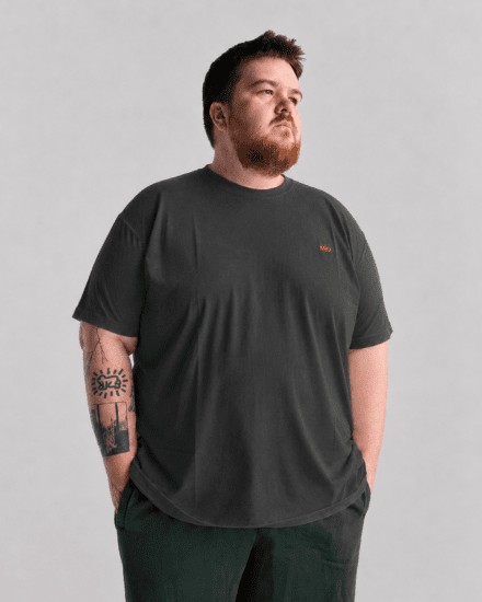 Motley Denim Stockholm T-shirt Charcoal - Pólók - Nagyméretű pólók - 2XL-14XL
