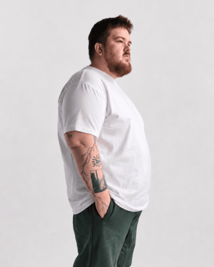 Motley Denim Stockholm T-shirt White - Pólók - Nagyméretű pólók - 2XL-14XL