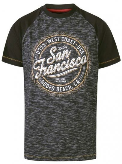 D555 Sunderland San Francisco T-Shirt Black Reno - Pólók - Nagyméretű pólók - 2XL-14XL