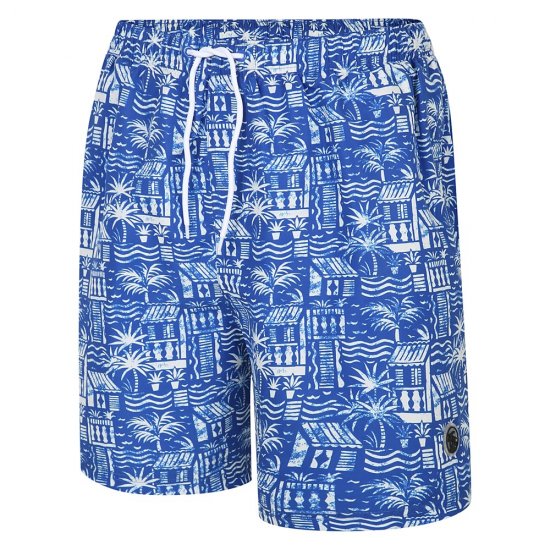 Espionage SW097 Fürdőnadrág Hawaii Mintával Királykék/Fehér - Fürdőruházat - Fürdőnadrág - 2XL-12XL