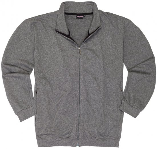Adamo Athen Sweat Jacket with Full Zipper Grey - Pulóverek & kapucnis pulóverek - Pulóverek & Kapucnis pulóver 2XL-12XL