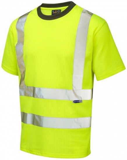 Leo Newport Comfort T-shirt Hi-Vis Yellow - Munkaruha - Nagyméretű Munkaruha 3XL-6XL