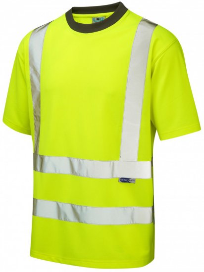 Leo Braunton Coolviz T-shirt Hi-Vis Yellow - Munkaruha - Nagyméretű Munkaruha 3XL-6XL