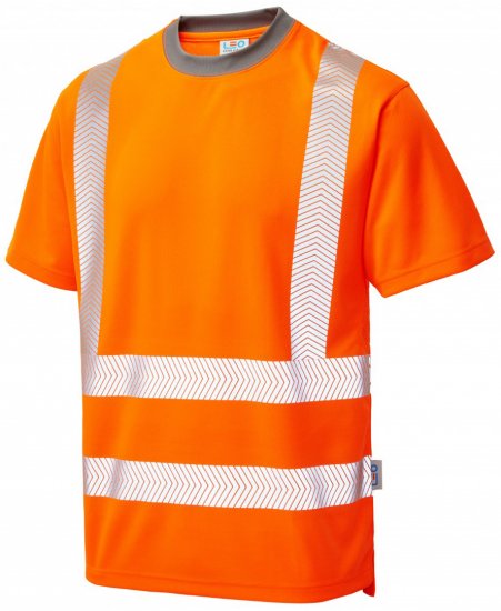 Leo Larkstone Coolviz Plus T-shirt Hi-Vis Orange - Munkaruha - Nagyméretű Munkaruha 3XL-6XL