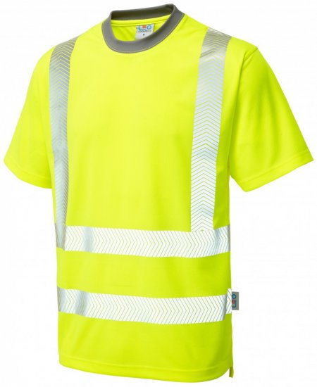 Leo Larkstone Coolviz Plus T-shirt Hi-Vis Yellow - Munkaruha - Nagyméretű Munkaruha 3XL-6XL