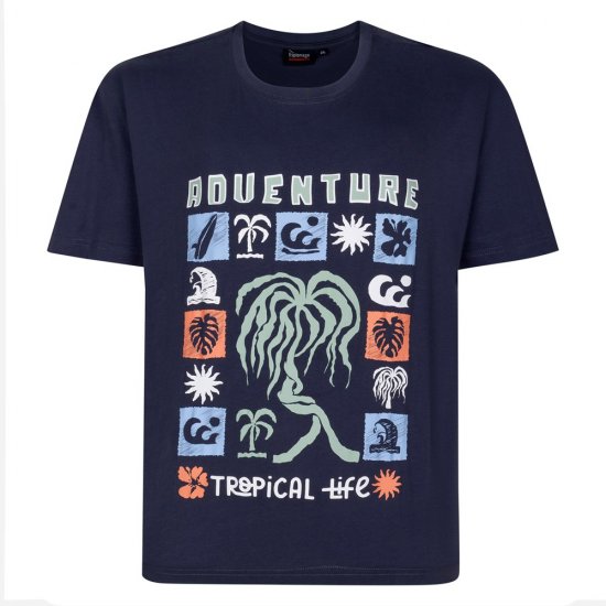 Espionage T448 adventure mintás póló palaszürke - Pólók - Nagyméretű pólók - 2XL-14XL