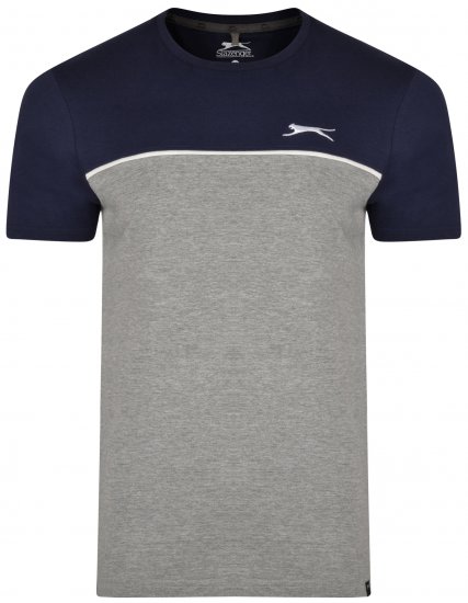 Slazenger Tarique T-shirt Navy/Grey - Pólók - Nagyméretű pólók - 2XL-14XL