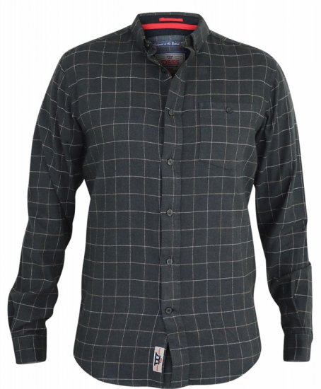D555 Taylor Long Sleeve Shirt Charcoal - Ingek - Ingek 2XL-10XL