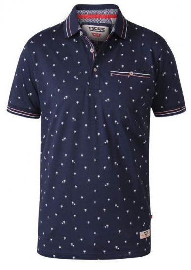 D555 Thames Polo With Chest Pocket Navy - Pólóingek - Galléros Pólók 2XL-8XL - Pólóingek 2XL-8XL