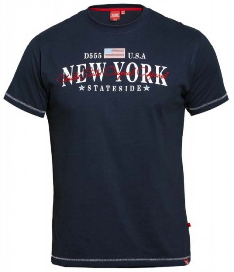 D555 Thornton Embroidery T-shirt Navy - Pólók - Nagyméretű pólók - 2XL-14XL