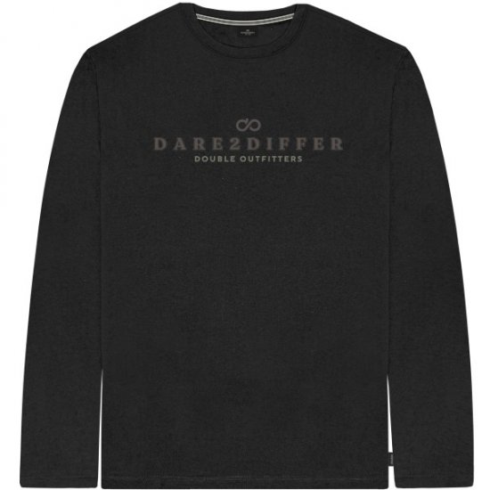 Double Outfitters TS-9172 Long Sleeve T-Shirt Print Black - Pólók - Nagyméretű pólók - 2XL-14XL