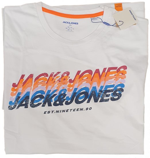 Jack & Jones Tyler T-shirt White - Pólók - Nagyméretű pólók - 2XL-14XL