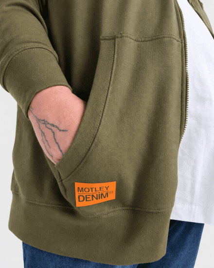 Motley Denim Copenhagen Hoodie Dark Khaki - Pulóverek & kapucnis pulóverek - Pulóverek & Kapucnis pulóver 2XL-12XL