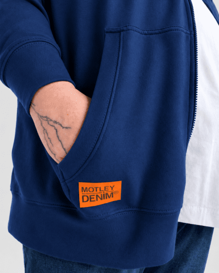Motley Denim Copenhagen Hoodie Royal Blue - Pulóverek & kapucnis pulóverek - Pulóverek & Kapucnis pulóver 2XL-12XL