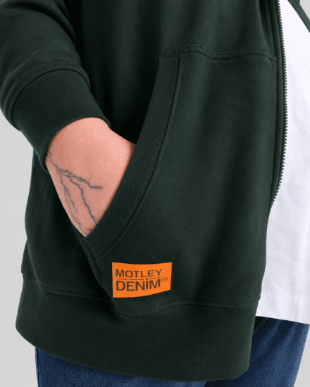 Motley Denim Copenhagen Hoodie Racing Green - Pulóverek & kapucnis pulóverek - Pulóverek & Kapucnis pulóver 2XL-12XL