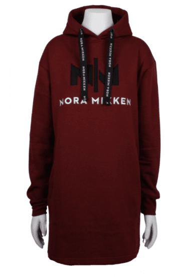 Nora Mikken KADRI Long Hoodie Burgundy - Pulóverek & kapucnis pulóverek - 