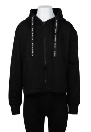 Nora Mikken GERTRUD Cropped Hoodie Black - Pulóverek & kapucnis pulóverek - 