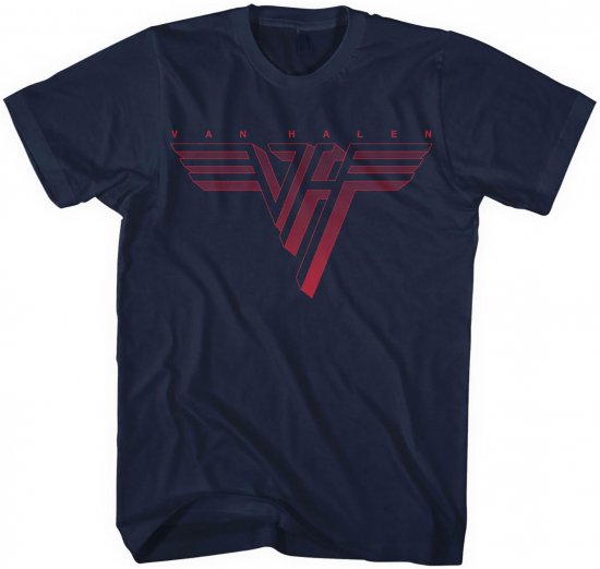 Van Halen Classic Red Logo T-shirt Navy - Pólók - Nagyméretű pólók - 2XL-14XL