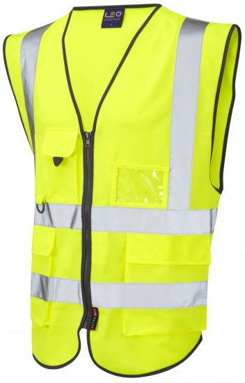 Leo Lynton Superior Waistcoat Hi-Vis Yellow - Munkaruha - Nagyméretű Munkaruha 3XL-6XL