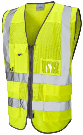 Leo Cobbaton Coolviz Superior Waistcoat Hi-Vis Yellow - Munkaruha - Nagyméretű Munkaruha 3XL-6XL