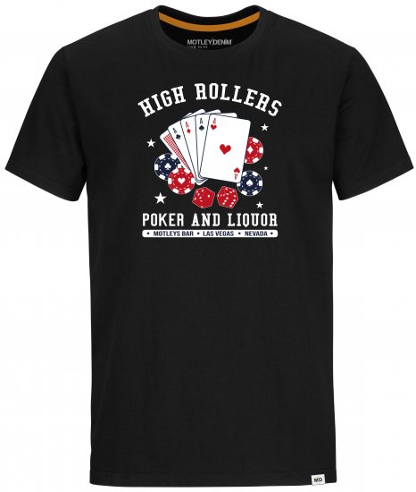 Motley Denim Wells T-shirt Black - Pólók - Nagyméretű pólók - 2XL-14XL