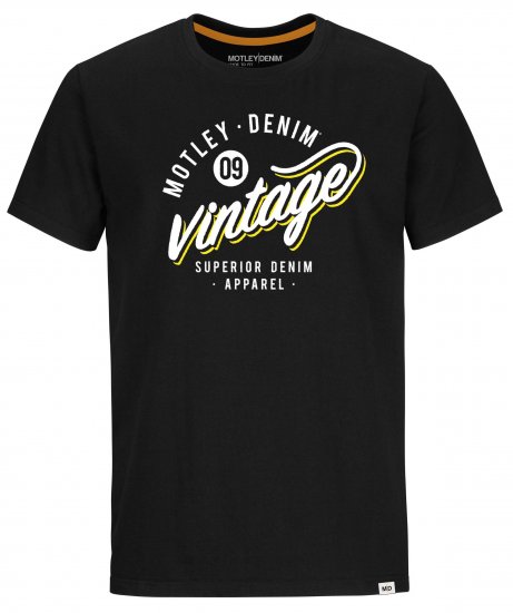 Motley Denim Worthing T-Shirt Black - Pólók - Nagyméretű pólók - 2XL-14XL