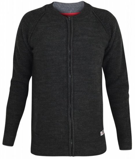 D555 Xavier Knitted Bomber Charcoal - Pulóverek & kapucnis pulóverek - Pulóverek & Kapucnis pulóver 2XL-12XL