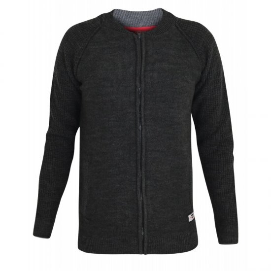 D555 Xavier Knitted Bomber Charcoal - Pulóverek & kapucnis pulóverek - Pulóverek & Kapucnis pulóver 2XL-12XL