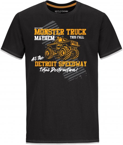 Motley Denim Yeovil T-Shirt Black - Pólók - Nagyméretű pólók - 2XL-14XL