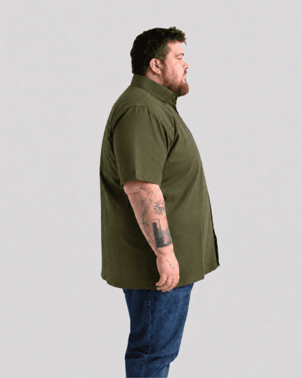 Motley Denim Zagreb Rövid ujjú ing Sötét khaki - Ingek - Ingek 2XL-10XL