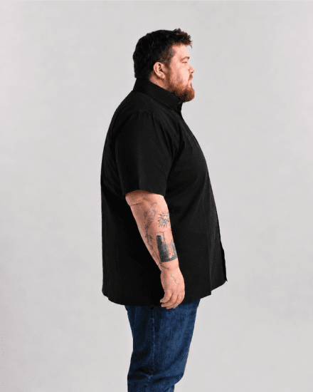 Motley Denim Zagreb Rövid ujjú ing Fekete - Ingek - Ingek 2XL-10XL